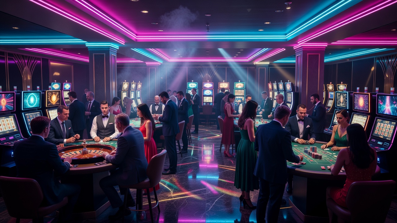 Casino Helsinki gaming floor atmosphere and neon lights
